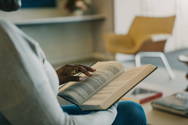 Woman reading a book